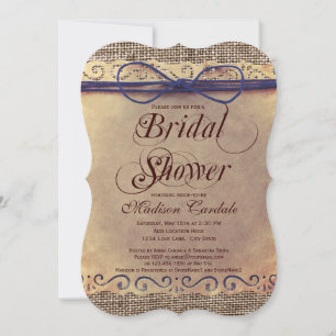 Rustic Country Vintage Bridal Shower Invitations