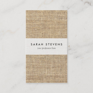Rustic Country Vintage Burlap Business Card