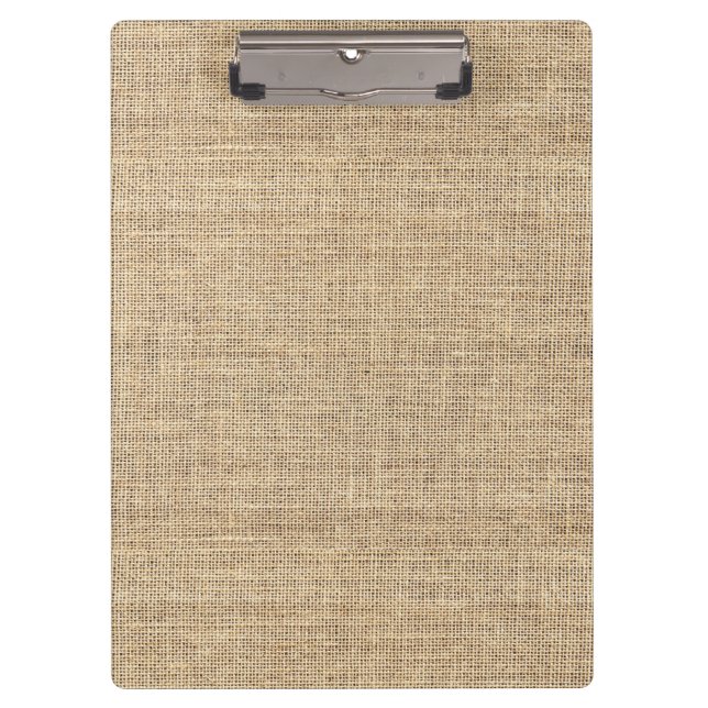 Rustic Country Vintage Burlap Clipboard (Front)