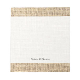 Rustic Country Vintage Burlap Notepad