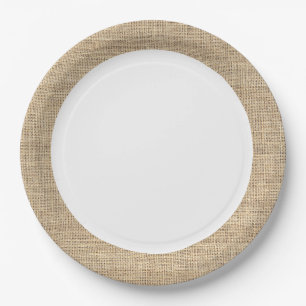 Rustic Country Vintage Burlap Paper Plate