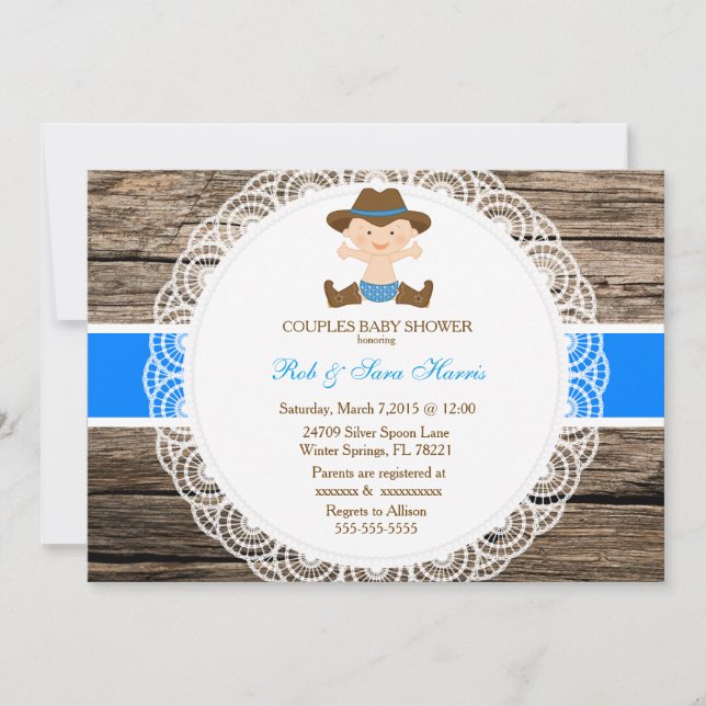 Rustic Country Vintage Camo Baby Shower Invite (Front)