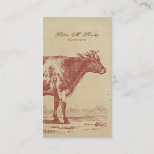 Rustic Country Vintage Milk Cow Simple Cool Animal Business Card