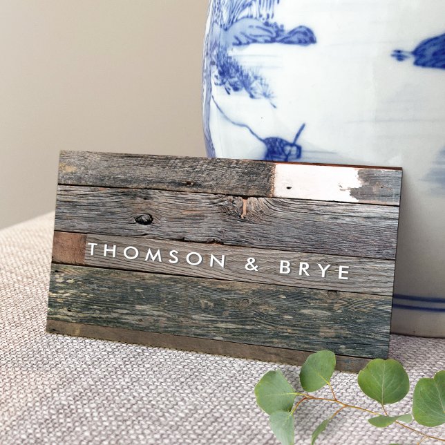 Rustic Country Vintage Reclaimed Wood Nature Business Card (Creator Uploaded)