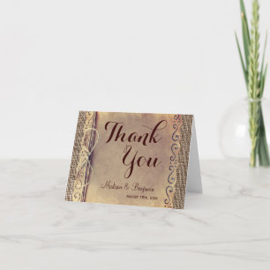 Rustic Country Vintage Wedding Thank You Cards