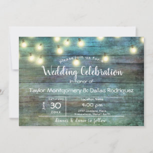 Rustic Country Vintage Wood Brown Invitation