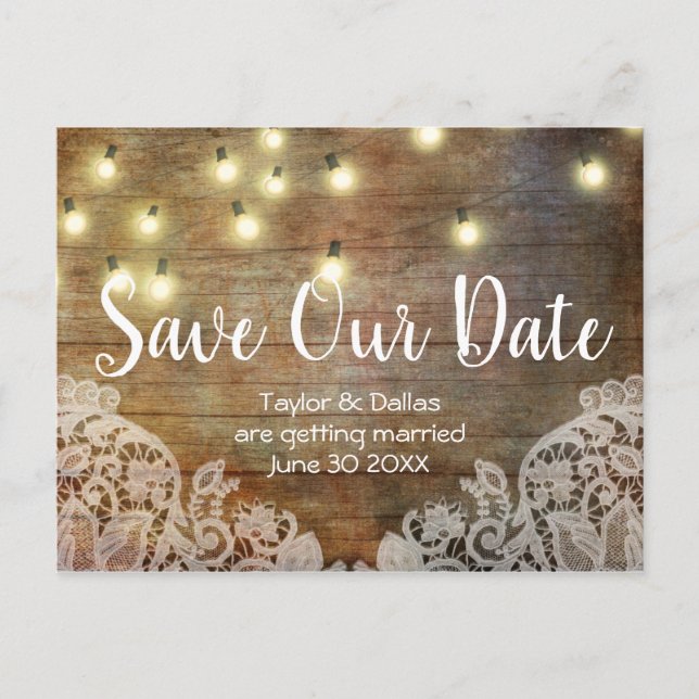 Rustic Country | Vintage Wood | Brown Postcard (Front)