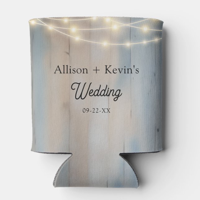 Rustic Country Wedding Can Cooler (Back)