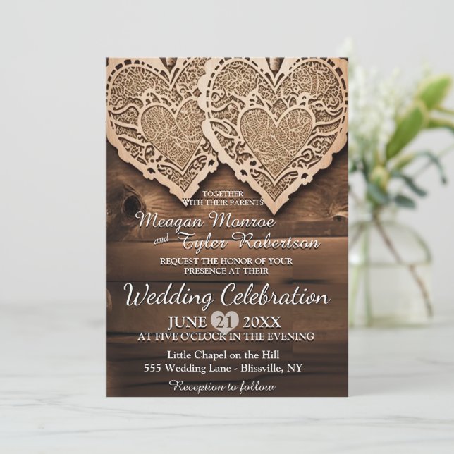 Rustic Country Wedding Invitation (Standing Front)
