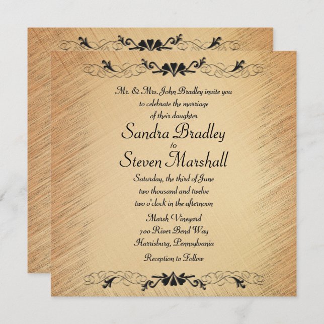 Rustic Country Wedding Invitation (Front/Back)