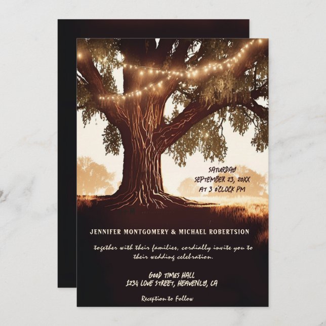 Rustic Country Wedding Invitation (Front/Back)