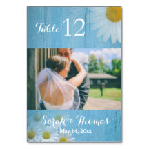 Rustic Country Wedding Photo Table Number Card
