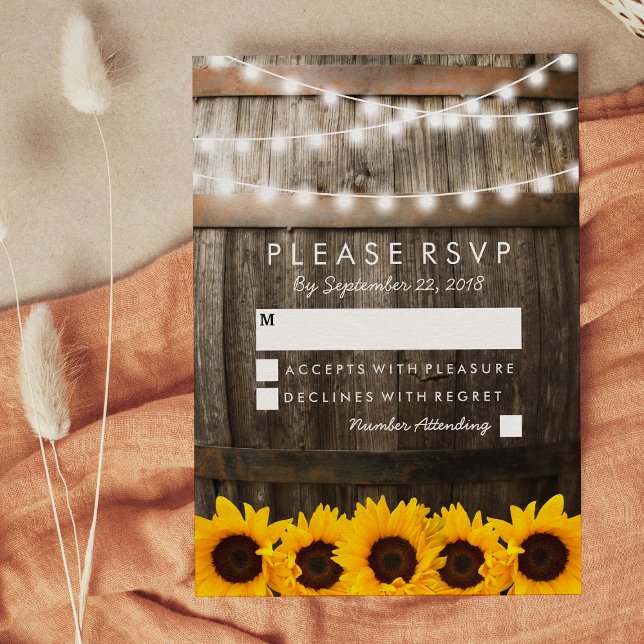 Rustic Country Wedding RSVP | Sunflower Lights (Creator Uploaded)