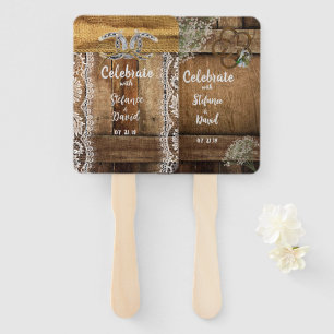 Rustic Country Wedding Set of Fans