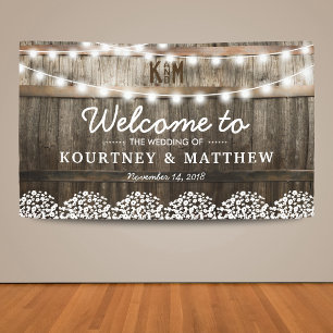 Rustic Country Wedding   String of Lights Banner