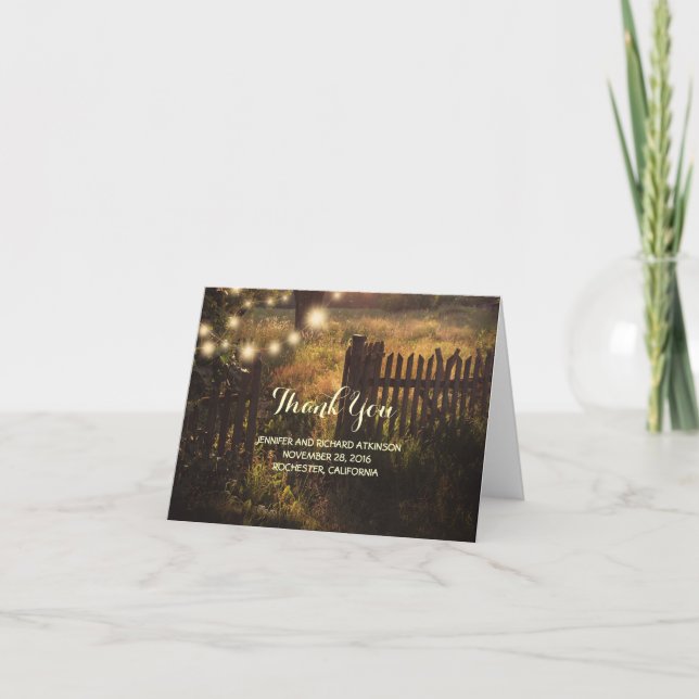 Rustic Country Wedding Thank You Card (Front)