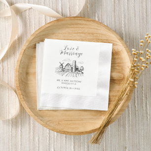 Rustic Country Western Barn Wedding Cocktail Napkin
