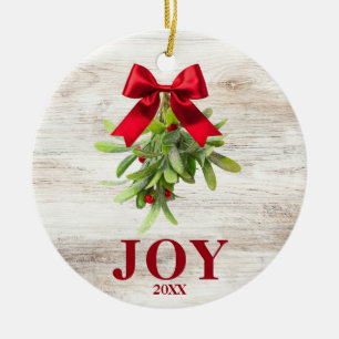 Rustic Country Western Mistletoe Ornament