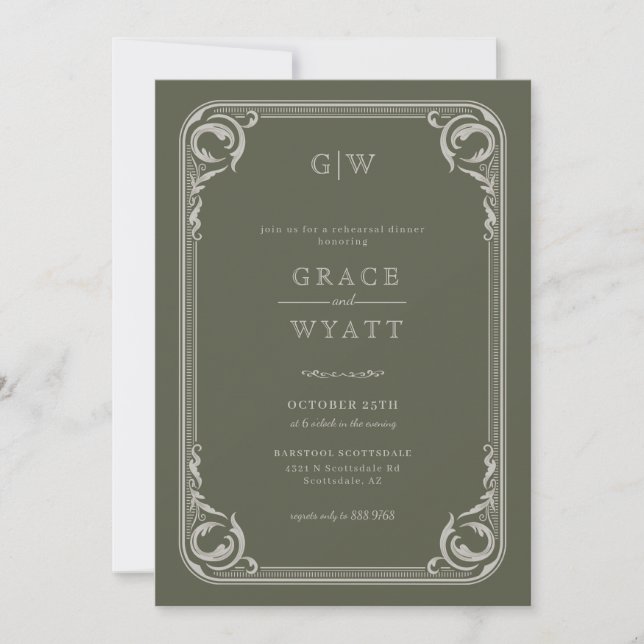 Rustic Country Western Rehearsal Dinner Invitation (Front)