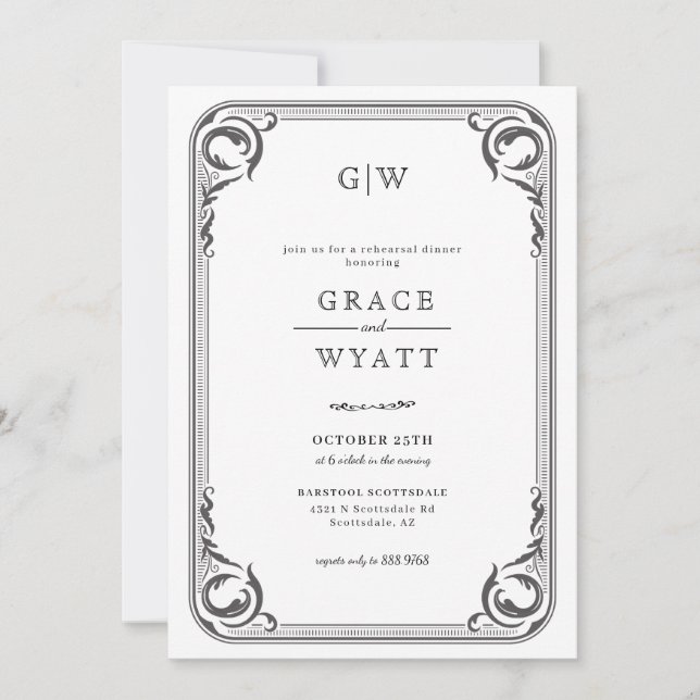 Rustic Country Western Rehearsal Dinner Invitation (Front)