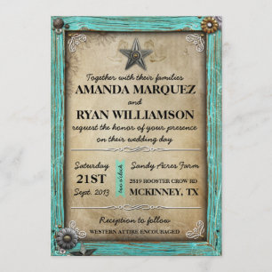 Rustic Country Western Wedding Invitation