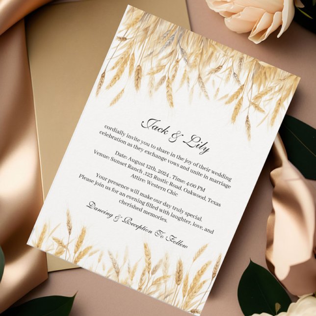 Rustic Country Western Wedding Invitation (Creator Uploaded)