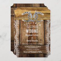 Rustic Country Western Wedding Invitations