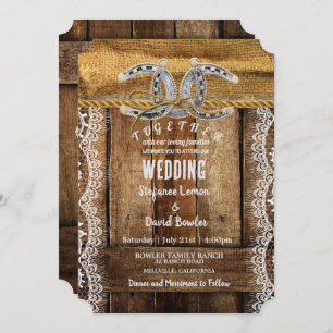 Rustic Country Western Wedding Invitations