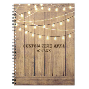 Rustic Country Western Wood & Lights Journal