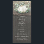 Rustic Country White Pumpkin Wedding Programs Programme<br><div class="desc">White pumpkin rustic country wooden wedding programs</div>