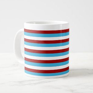 Rustic Country Winter in Aqua Blue and Marsala Large Coffee Mug