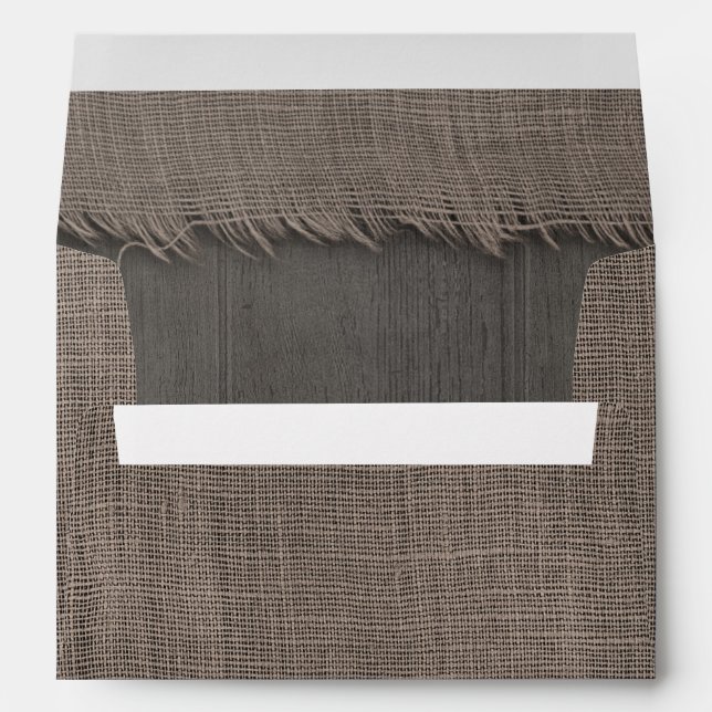 Rustic Country Wood and Burlap Distressed Shabby Envelope (Back (Bottom))