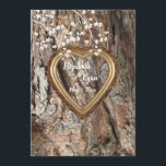 Rustic Country, Wood Heart Frame, Wedding Advice, Advice Card<br><div class="desc">Very popular and trendy, wood, country rustic theme with carved golden heart frame for your names and date and small white flowers. Personalise text and font to your needs. Fun card for guests at your wedding reception. You can change "I thought" to "I Shouted", or "I Screamed", have fun with...</div>