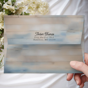 Rustic Country Wood Wedding Return Address  Envelope