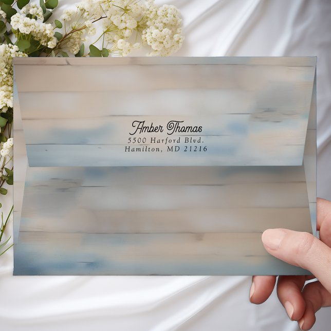 Rustic Country Wood Wedding Return Address  Envelope (Wood Envelope)