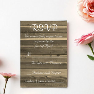 Rustic Country Wooden RSVP Invitation