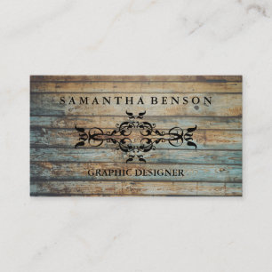 Rustic Country Wooden Texture Graphic Business Car Business Card