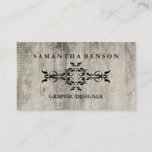 Rustic Country Wooden Texture Graphic Business Car Card