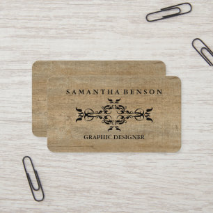 Rustic Country Wooden Texture Graphic Business Car Card