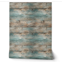 Rustic Country Worn Blue Wooden Fence Boards