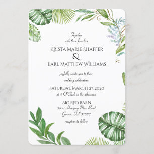 Rustic County Greenery Wedding Invitations