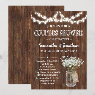 Rustic couples baby shower country barn invitation