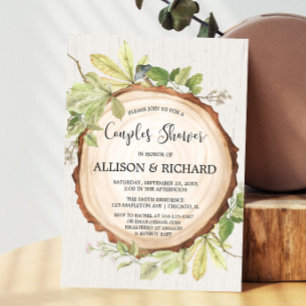 Rustic couples baby shower gender neutral woodland invitation