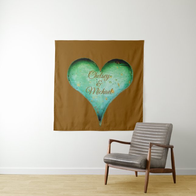 Rustic Couples Names Romantic Tapestry (In Situ)