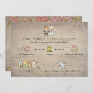 Rustic Couples Shower Invites Floral Handdrawn