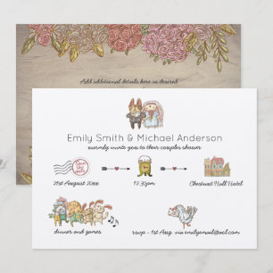 Rustic Couples Shower Invites Floral Handdrawn
