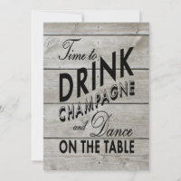 Rustic Couple's Shower Time to Drink Champagne