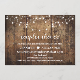 Rustic Couples Shower, wedding shower Invitation
