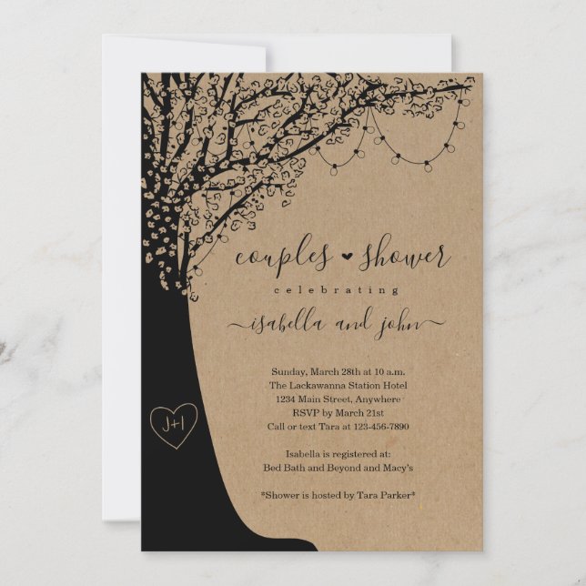 Rustic Couple's Wedding Shower Invitation (Front)