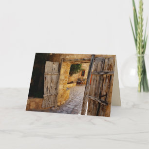 Rustic Courtyard, All Occasion Blank Greeting Card
